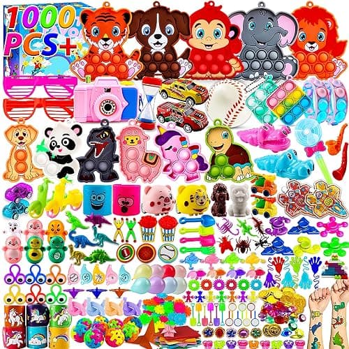 KissFuture 1000 PCS Party Favors for Kids, Fidget Toys Bulk, Prize Treasure Box Toys for Classroom, Birthday Gifts, Pinata Stuffers, Goodie Bags Stuffers for Kids, Carnival Prizes - Image 1