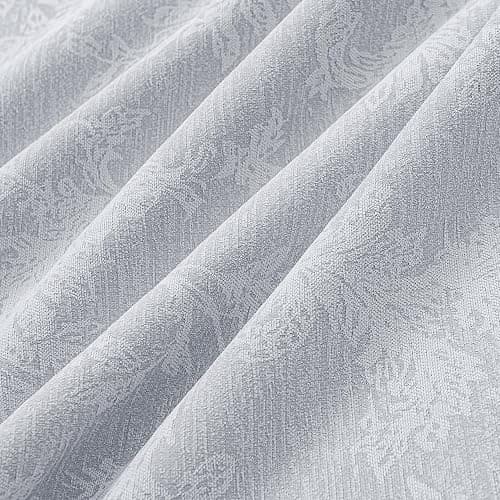 FMFUNCTEX Grey Floral Jacquard Blackout Curtains 84 Inches Long for Bedroom, Scroll Flower Chenille Farmhouse Curtains for Living Room Darkening Thermal Insulated Grommet Window Drapes 2 Panels thumbnail 7