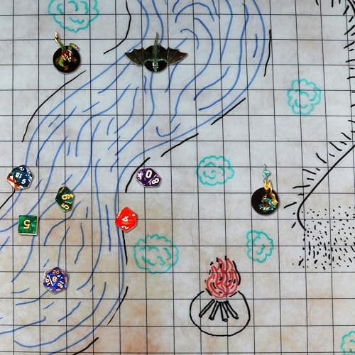 ENHANCE Deluxe RPG Grid Mat - DND Map (24x36in) with Premium Rubber, Non-Slip Grip, No Creasing - Dry Erase DND Mat Set for Masters and Starters, Erasable Parchment with Travel Pouch, Marker Set thumbnail 8