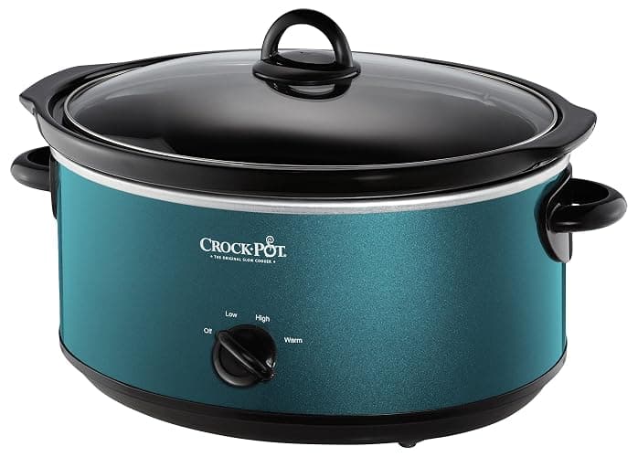 Crock-Pot 7-Quart Manual Slow Cooker, Family Size Serves 8+ People or Fits 6-lb Roast, Removable Stoneware with Warming Setting, Dishwasher Safe for Easy Cleanup, Turquoise - Image 1