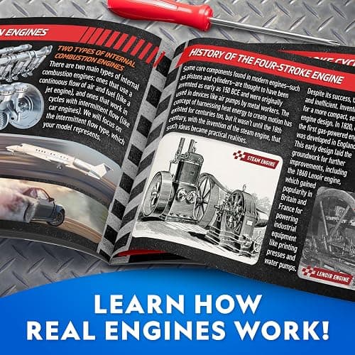 National Geographic 4-Cylinder Engine Building Kit Working Model for Kids | 175+ Pieces, Moving Pistons, Valves and Gears, Clear Engine Model, DIY Engineering Toy, Tools Included, Birthday Gift thumbnail 5