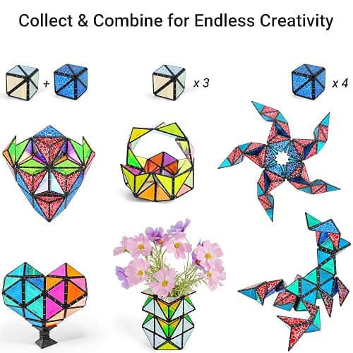 TOSY Magnet Pyramid Stone - 1 Cube Transforms into 1 Billion Shapes, 243 Rare Earth Magnets, Holographic Design, Spinner Accessory, Fidget/Puzzle/Sensory/STEAM Toy, Gift for Valentine Easter Birthday thumbnail 9