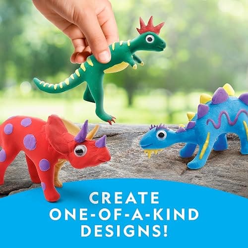 NATIONAL GEOGRAPHIC Clay Dinosaur Arts & Crafts Kit - Dinosaur Air Dry Clay for Kids with 5 Clay Colors, 5 Dino Skeletons & Googly Eyes, Dinosaur Activity for Girls and Boys Ages 4 5 6 7 8 9 & 10 thumbnail 3
