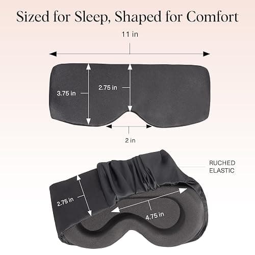 Kitsch Contour Pillow Eye Mask – Softer Than Silk Eye Masks for Sleep, Blindfold Sleep Masks for Women & Men, No Eye Pressure, Lightweight, Eye Care, Travel Essentials - Charcoal thumbnail 5