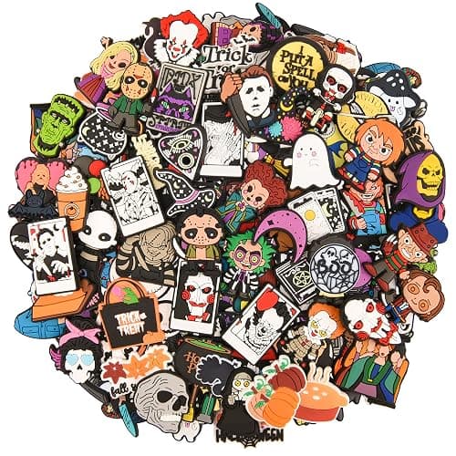 VZDIOR 30,50,100 Pieces Random Halloween Shoe Charms Kids Boys Girls Lovely Skull Shoes Decorations for Party Favor - Image 1
