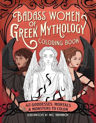 Badass Women of Greek Mythology Coloring Book: 45 Goddesses, Mortals, and Monsters to Color - Image 1