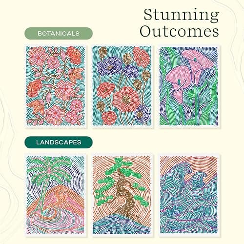 Lifelines FlowArt Activity Pad, 2-Pack & Bonus Pad - Guided Dot-by-Letter Art Meditations with Markers - Color by Number/Letter Coloring Books for Tweens, Adults & Seniors thumbnail 4