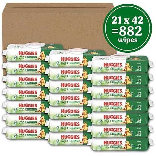Huggies Extra Large Baby Wipes, Unscented, 21 Flip-Top Pack, 882 XL Wipes Total, Packaging May Vary thumbnail 2