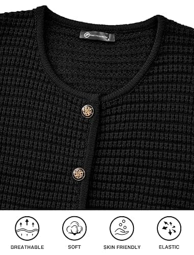 PRETTYGARDEN Women Knit Cardigan Sweaters Fall Fashion Long Sleeve Open Front Button Down Trendy Casual Jacket Winter Clothes thumbnail 7