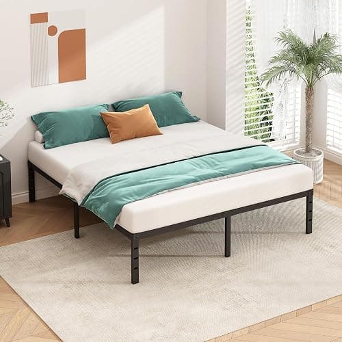 HLIPHA Metal Platform Bed Frame 14 Inch Tall,No Box Spring Needed,Full Size Bed with Heavy Duty Strong Support Slats,Easy to Assemble,Black thumbnail 4
