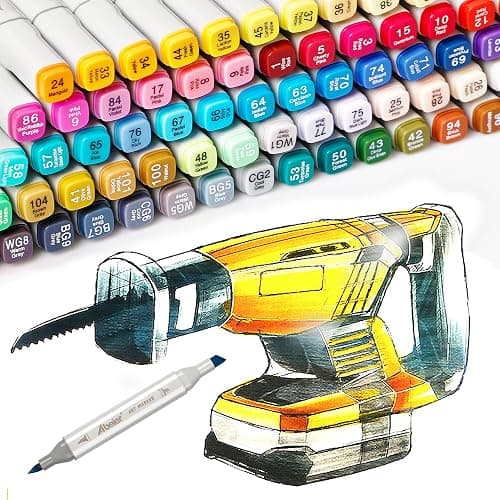 ABEIER 81 Colors Alcohol Markers - Brush & Chisel Dual Tip Sketch Markers, Plus 1 Blender, Permanent for Kids & Adults Coloring & Illustration thumbnail 5