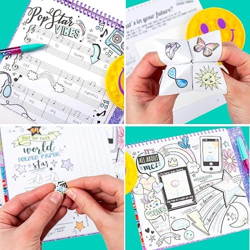 Just My Style Pop & Color Sketchbook, Creative Fidget Sketchbook and Pen Set, Great Weekend Activity, Includes Cute Puffy Stickers & Mindfulness Activity Book for Kids Ages 6, 7, 8, 9 thumbnail 5