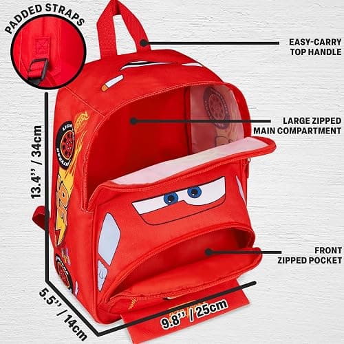 Disney Cars Backpack for Kids Lightning McQueen Mini Backpack Girls Boys School Supplies Preschool Daycare Rucksack Back to School Bag Gifts for Kids thumbnail 5