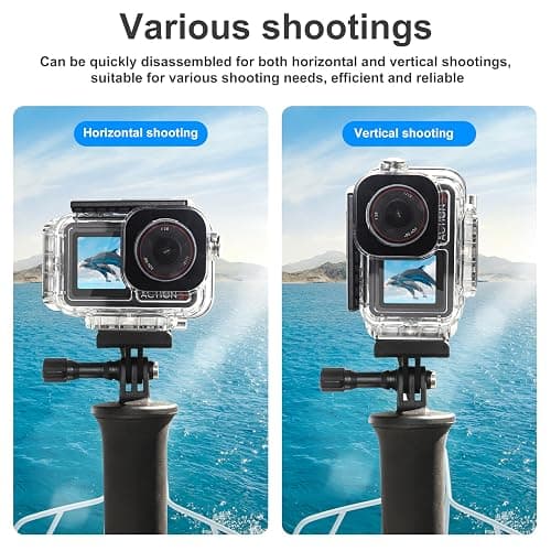 FitStill 196FT/60M Underwater Waterproof Case with Magnetic Quick Release Interface Compatible with DJI Osmo Action 5 Pro Action 4 Action 3,Protective Cover Invisible Diving Action Shell Accessory Kit thumbnail 6