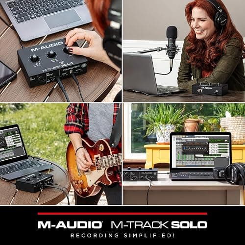 M-AUDIO M-Track Solo USB Audio Interface for Recording, Streaming and Podcasting with XLR, Line and DI Inputs, Plus a Software Suite Included thumbnail 7