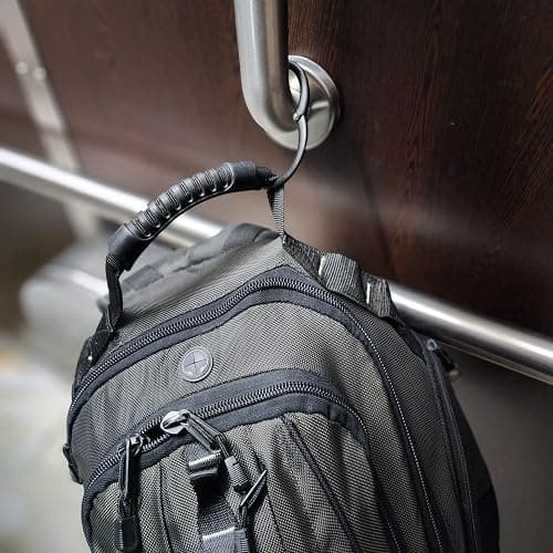 Clipa Bag Hanger - The Ring That Opens Into a Hook, Closes Automatically | Hangs Almost Anywhere in Just 1/2" of Space | Holds 33 lbs Yet Weighs Only 1.6 oz | 8 Styles | 3 yr Warranty - Matte Black thumbnail 5