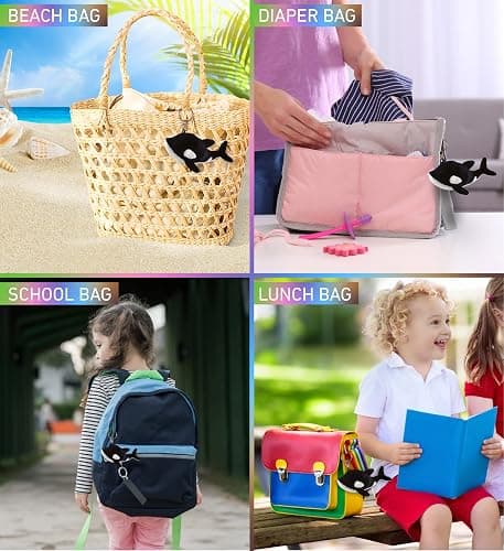 DolliBu Killer Whale Plush Keychain Stuffed Animal Toy, Bag Charm, 4 Inches | novelty keychain accessories for purse, charm backpack keychain for women, cute gifts, sea animal purse decor, ocean animal thumbnail 5