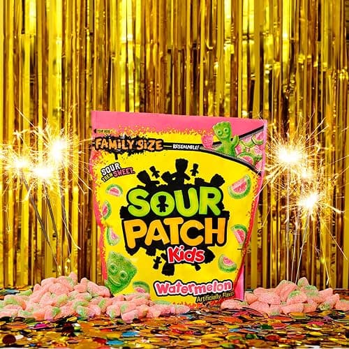 SOUR PATCH KIDS Watermelon Soft & Chewy Candy, Family Size, Bulk Candy, 1.8 lb thumbnail 8
