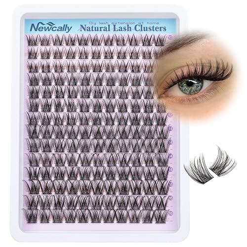 Cluster Lashes Wispy Natural Eyelash Clusters DIY Lash Extension C-curly Cluster Eyelash Extension 10-16MM Individual Lashes Thin Lash Band by Newcally - Image 1