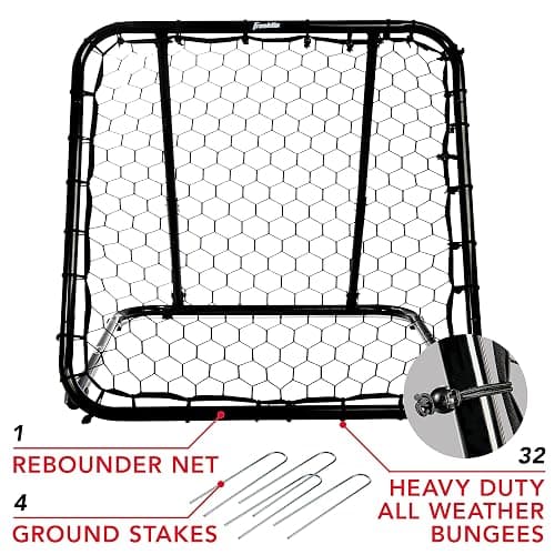 Franklin Sports Basketball Pass Back Rebounder Net - Multi-Sport Training Rebound Screen - Perfect for Passing and Shooting Practice - 3' x 3', Black (92499X) thumbnail 2