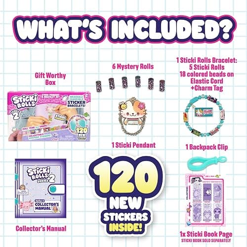 Sky Castle Sticki Rolls Pendant Pack | 120 Exclusive Wearable Shareable Stickers with Toy Pendant and Bracelet | Collect and Share | Ages 5 and Up | Series 2 - Cora & BeeBee thumbnail 4