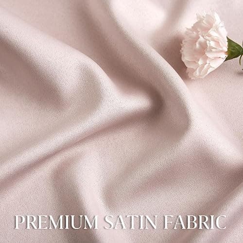 Jubilantex Pink 80% Blackout Christmas Curtains with Ruffle Heavy Solid Thermal Insulated Window Treatment Set Soft Drapes for Bedroom Living Room Light Blocking Rod Pocket Curtain, 40Wx84L, 2 Panels thumbnail 3
