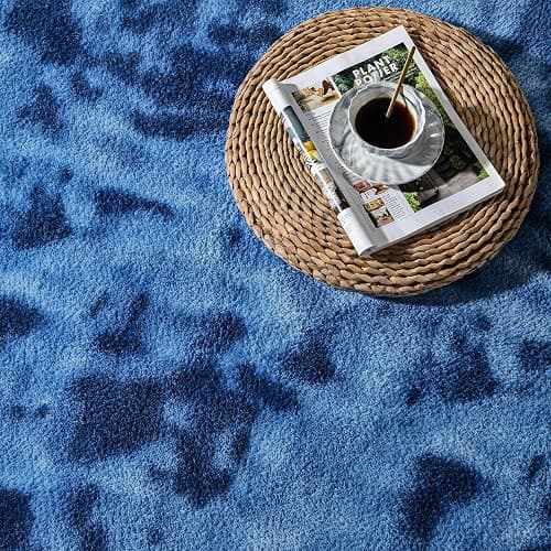 Soft Area Rugs for Living Room, 4 x 6 Ft Thickened Memory Foam Rug for Bedroom, Non-Slip Tie-Dyed Indoor Floor Carpet for Boys Girls Room Nursery Home Decor, Royal Blue thumbnail 3