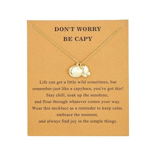 Capybara Axolotl Dog Birds Teacher Necklace Gifts for Best Friend Sister Mom Daughter Teacher Mothers Day Birthday Christmas Thank You Gifts - Image 1