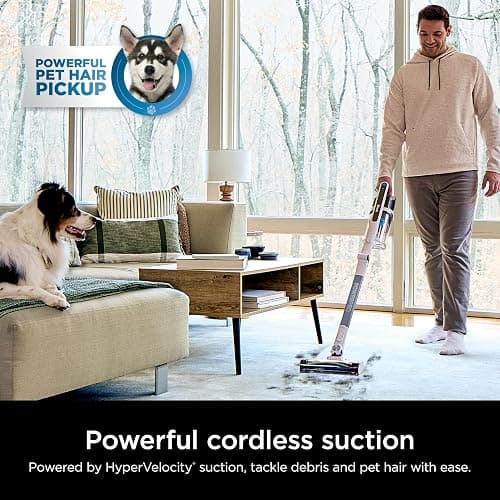 Shark PowerPro Flex Reveal Plus Cordless Vacuum, FloorDetect & Dirt-Reveal Technology, HEPA Filter, for Carpets & Hard Floors, Up to 50-Minute Runtime, Powerful Pet Hair Pickup, Java, IZ382H thumbnail 2