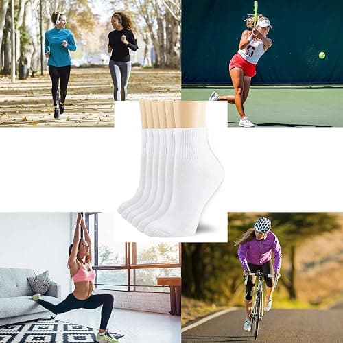 NevEND 6 Pairs Women's Mini Crew/Ankle Cotton Athletic Socks with Thick Cushioned 9-11 thumbnail 8