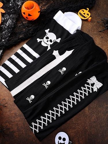 Boao 4 Pairs Halloween Thigh High Long Stockings Over Knee Stockings Cosplay Festival Socks thumbnail 7