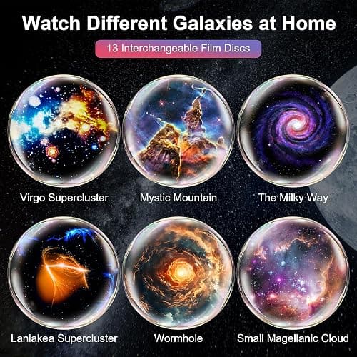 Planetarium Projector Pro for Bedroom, 13 in 1 Star Projector Galaxy Light, Ceiling Night Light Milky Way Mood Lighting with Timer, LED Space Galaxy Lamp Bedroom Room Decor for Adults Kids - White thumbnail 9