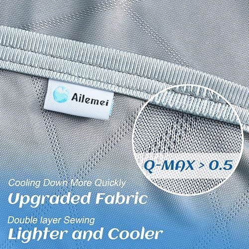 Ailemei Direct 【Upgraded Fabric Cooling Throw Blanket for Hot Sleepers, Lightweight Breathable Summer Bed Blankets, Q-Max >0.5 Jade Fiber,Keep Body Cool Hot Flashes Night Sweats,50"x70" thumbnail 4