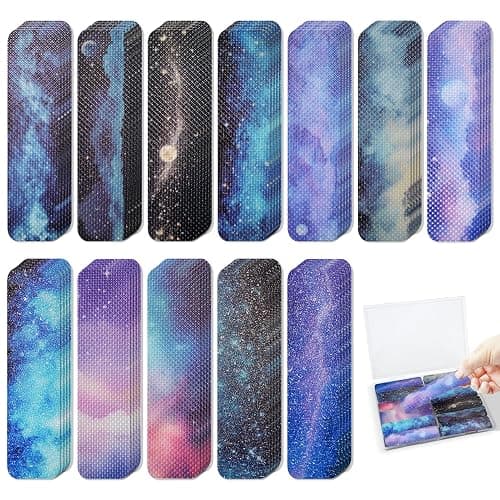 120 Pieces Anxiety Sensory Stickers with 2 Textured Stickers - Desk Fidget and Calming Sticker with Storage Box for Adults & Teens - Anxiety Relief Sensory Strips (Galaxy) - Image 1
