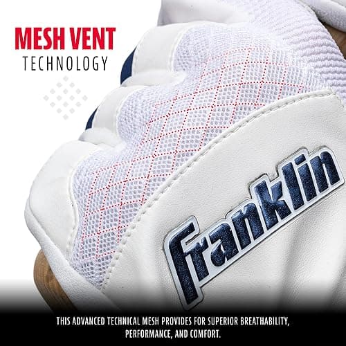 Franklin Sports MLB Baseball Batting Gloves - Shok-Sorb X Batting Gloves for Baseball + Softball - Adult + Youth Padded Non-Sting Batting Glove Pairs - Multiple Colors + Sizes thumbnail 4