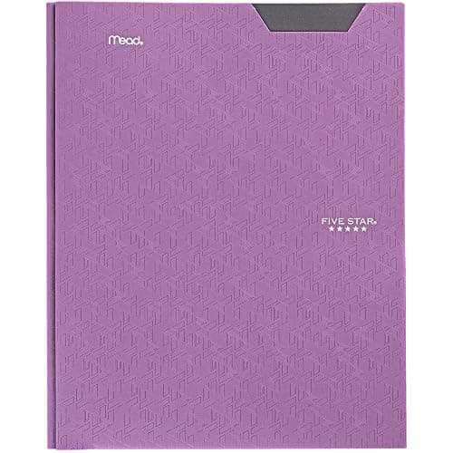 Five Star 2-Pocket Folder, Plastic Folder with Stay-Put Tabs and Prong Fasteners, Holds 8-1/2" x 11" Paper, Amethyst Purple (38750) thumbnail 9