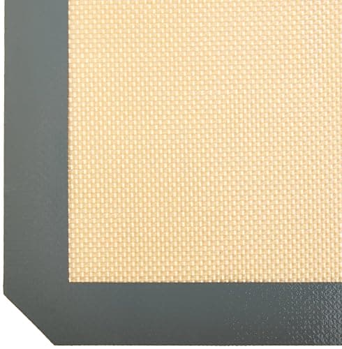 Amazon Basics Silicone Rectangular Baking Mat, Non-Stick Reusable Oven Bakeware, 16.5" x 11.6", New Beige/Gray, Pack of 2 thumbnail 6