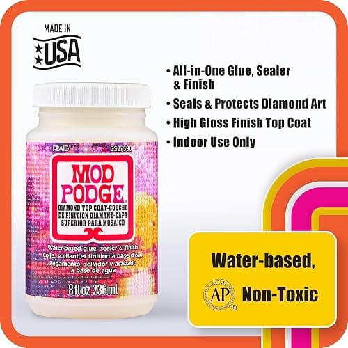 Mod Podge Diamond Top Coat, Premium All-in-One Glue, Sealer, and Finish Perfect for Preserving Diamond Puzzle Arts and Crafts Projects, CS27590 thumbnail 3