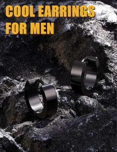 black huggie earrings thumbnail 5