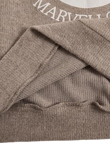 SOLY HUX Women's Graphic Crewneck Sweater Long Sleeve Drop Shoulder Knit Tops Preppy Clothes thumbnail 5