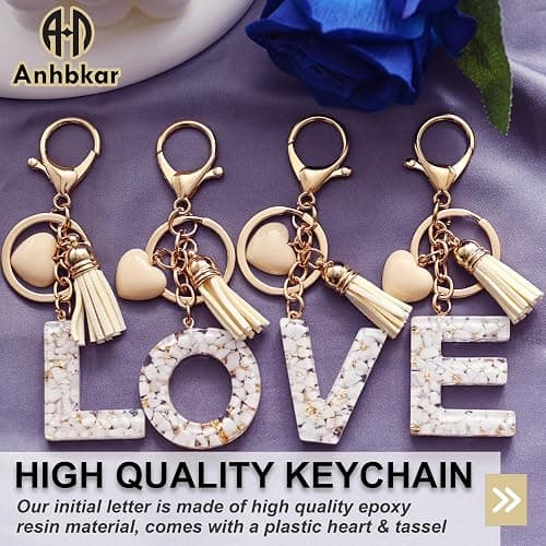 ANHBKAR Initial Letter Keychain, Butterfly Keychain Cute Resin, Initial Keychain Backpack Charms, Key chain for Women, Girls thumbnail 3
