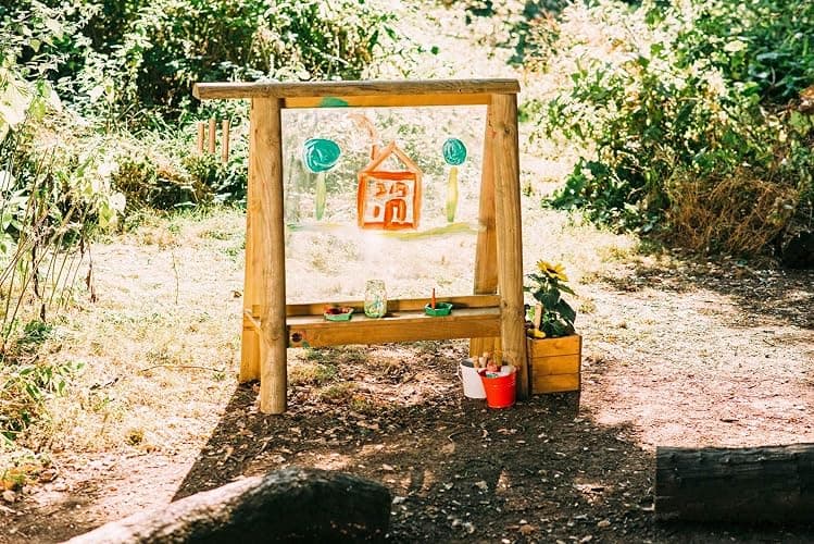 Plum® Discovery Art Easel for Kids- Outdoor Wooden Painting Easels with Paint Brush and Accessories, Learning Toys for Toddlers, Wood Planter Box, Easy to Clean, Durable, Weatherproof, Ages 3+ thumbnail 2