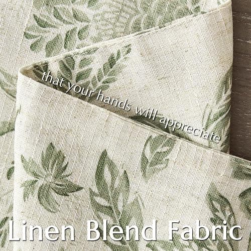 JINCHAN Linen Floral Fall Placemats Set of 4 Cloth Table Mats Rustic Cottagecore Jacobean Outdoor Seasonal for Kitchen Dining Table Decor Washable Tablemats 13x19 Inch Green thumbnail 5