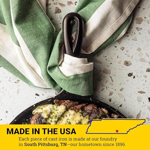 Lodge L9OG3 Cast Iron Round Griddle, Pre-Seasoned, 10.5-inch - Made in USA, Compatible with Stovetop, Oven, Grill & Campfire thumbnail 8