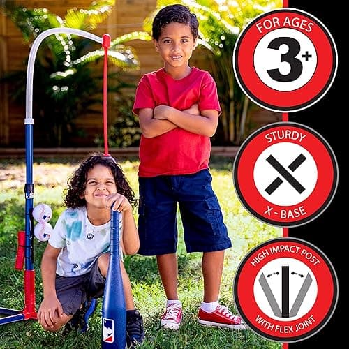 Franklin Sports Grow-with-Me Kids Baseball Batting Tee + Stand Set for Youth + Toddlers - Youth Baseball, Softball + Teeball Hitting Tee Set for Boys + Girls - Grow With Me Tee - MLB Baseball thumbnail 6