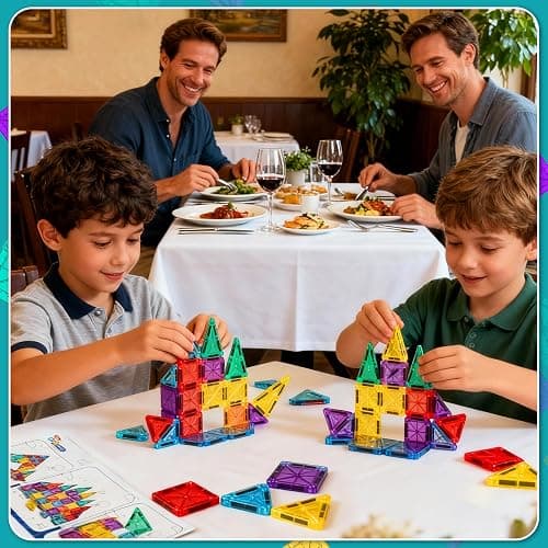 RiteHold Magnetic Tiles for Kids Mini Magnet Tiles Building Set 43PCS Toddlers Magnetiles Travel Toys with Case & 2 Cars Basic STEM Magnets Construction Tile Toy Ages 3-8 Boys Girls thumbnail 2