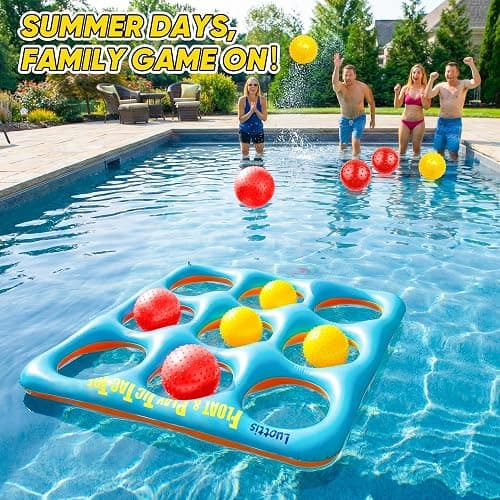 Luottis Inflatable Tic Tac Toe Pool Game Set – Pool Toys with 10 Balls, Fun for Kids, Teens, Adults, Family, Party, Beach, Outdoor & Indoor, 2-10 Players thumbnail 3