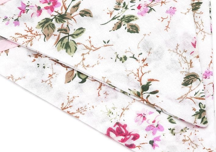 LOVENJOY Pink Floral 100% Cotton Bunting Banner for Girls Shabby Chic Wedding Birthday Decoration thumbnail 6