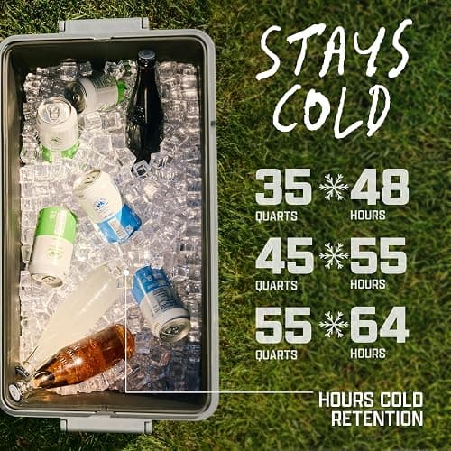 Coleman Snap N Go 45qt Collapsible Hard Cooler, Keeps ice Cold for up to 55 Hours, Holds up to 76 cans, Collapses up to 1/3 its Size, Can Hold up to 200 pounds, Blue Sky thumbnail 5