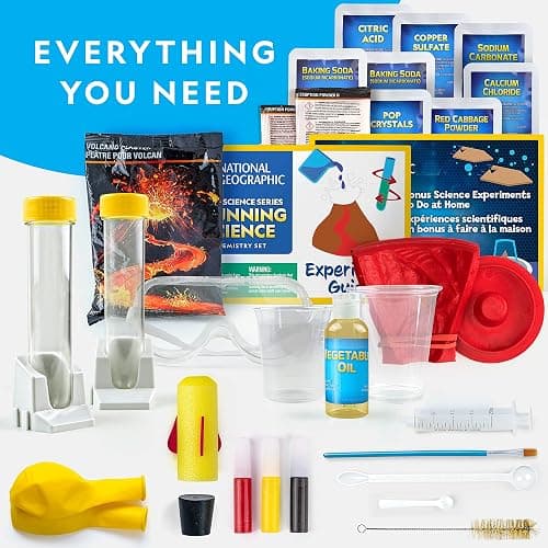 National Geographic Stunning Chemistry Set - Mega Science Kit with 45 Easy Experiments- Make a Volcano and Launch a Rocket, STEM Projects for Kids Ages 8-12, Science Toys (Amazon Exclusive) thumbnail 5